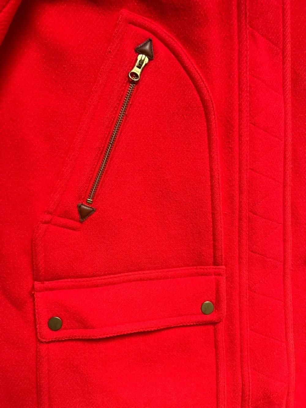 J CREW CHATEAU PARKA IN ITALIAN STADIUM CLOTH WOOL COAT RED- Size 16 - Picture 4 of 13